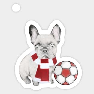 Football Supporting French Bulldog Sticker